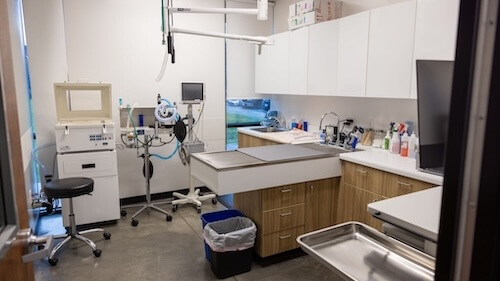 Procedure room angled differently